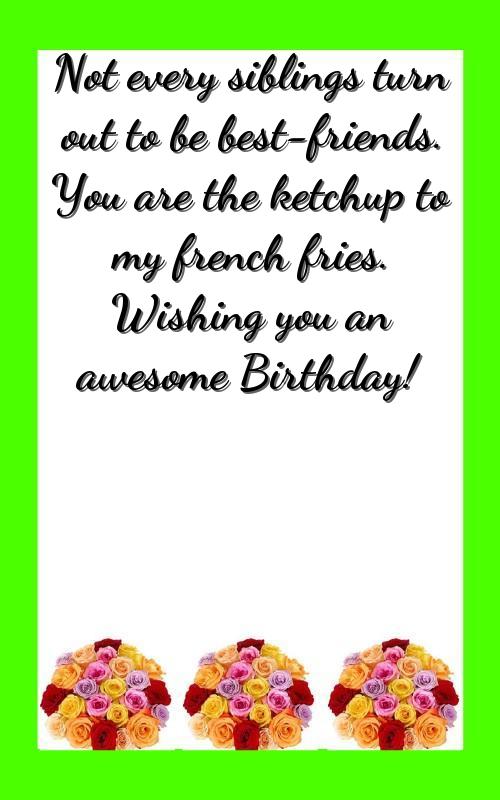 younger sister birthday wishes quotes